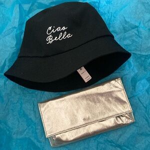 Hat black Cioa Bella Victoria Secret nwt  with bonus gold bag nwot